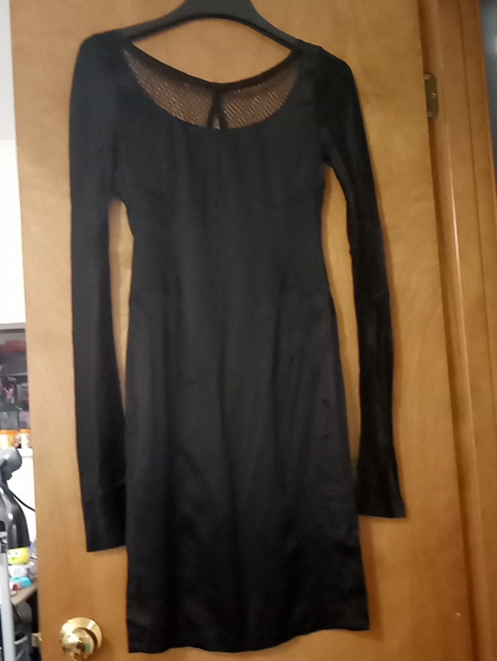 Gucci Black Long-Sleeve Scoop-Back Dress